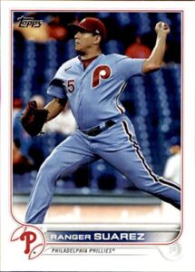 2022 topps #386 ranger suarez philadelphia phillies series 2 mlb baseball trading card