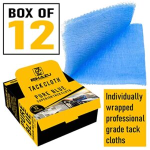 Eshazu Tack Cloth (Box of 12) Tack Rags for Woodworking and Painters Made with 100% Cotton Removes Dust, Sanding Particles, Cleans Surfaces