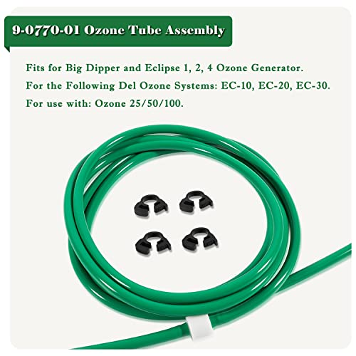 9-0770-01 Ozone Tube Assembly with Check Valve Fits for Big Dipper and Eclipse 1,2,4 Ozone Generator, 9077001 Replace for 2185-18 301530 DEL-451-7001 DEL9077001