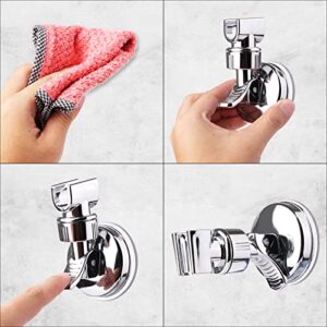 erduoduo Shower Head Holder,Handheld Shower Head Holder with Suction Cup,Adjustable Shower Head Holder for Wall(Silver-1pcs)