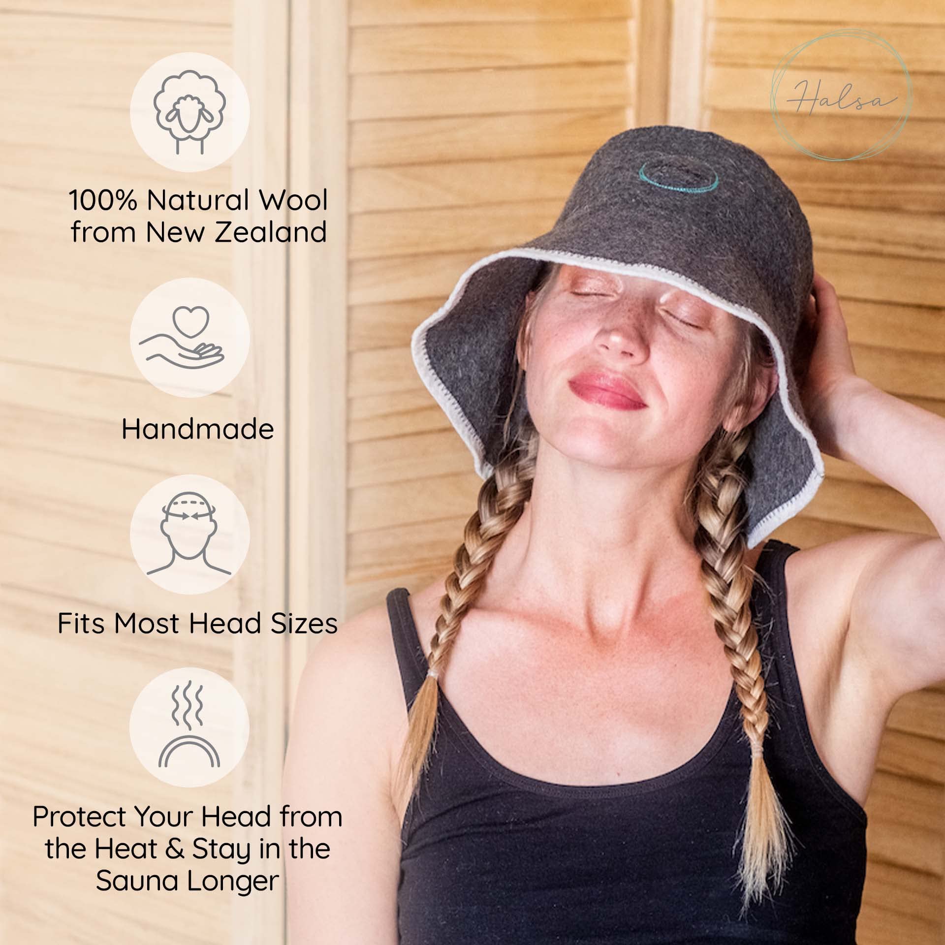 Sauna Hat, Handmade Wool Cap for Sauna, Protect Hair, Stay in Sauna Longer, Enhance Sauna Benefits, Regulate Temperature. Gift for Sauna Users, Sauna Accessory for Women and Men.