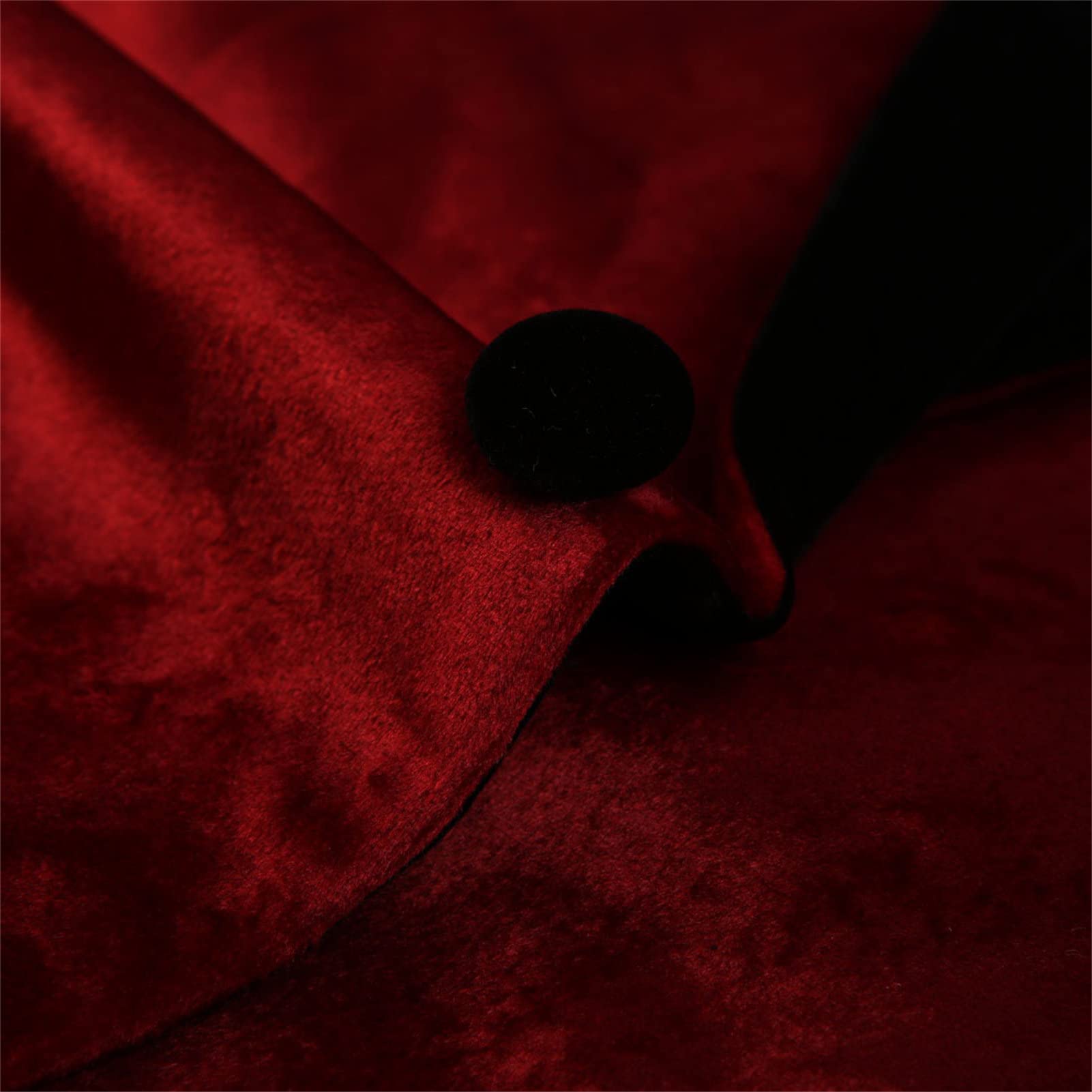 Men's Premium Velvet Blazer Jacket Slim Fit Solid Shawl Lapel Tuxedo Suit One Button Dinner Party Prom Sport Coat (Red,Small)
