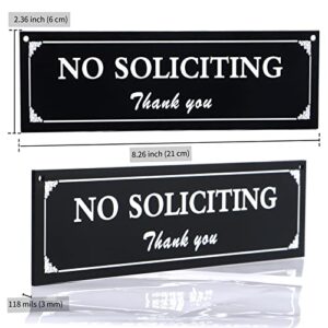 BEDEONE No Soliciting Sign for House, Strong Self Adhesive No Soliciting Signs for home, Hanging No Solicitors Sign for Front Door - Premium Frosted Material with Digitally Printed, Come with Chain