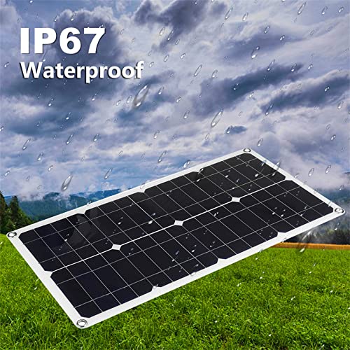 TYJJKDQW 25 Watt 12 Volt Monocrystalline Solar Panel Module Off Grid Charging RV Boat (20AController+1000W 12Vto220V Inverter Kit)