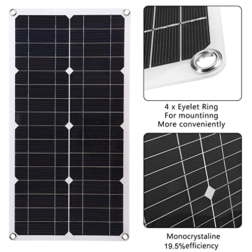 TYJJKDQW 25 Watt 12 Volt Monocrystalline Solar Panel Module Off Grid Charging RV Boat (20AController+1000W 12Vto220V Inverter Kit)