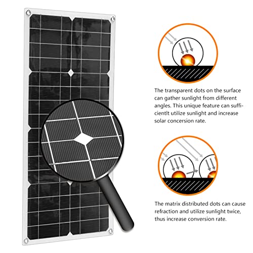 TYJJKDQW 25 Watt 12 Volt Monocrystalline Solar Panel Module Off Grid Charging RV Boat (20AController+1000W 12Vto220V Inverter Kit)