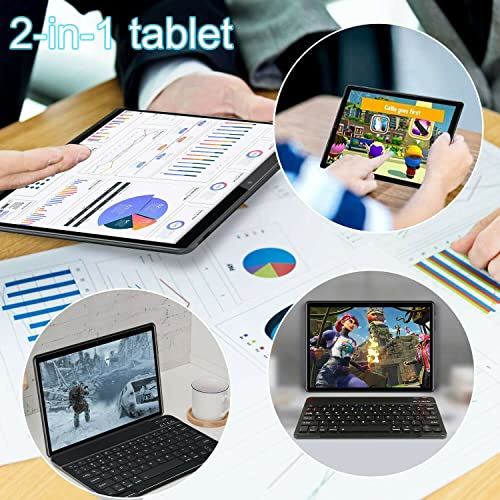 FOREN-TEK Android Tablet 10 Inch, 4GB RAM 64GB Storage, Android 10.0, Octa-Core Processor, Tablet with Keyboard, Large Battery, Dual Camera, Wi-Fi, Bluetooth, GPS, Mouse, Tablet Cover