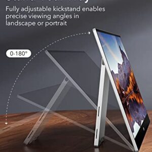 ESR Portable Monitor for Laptop, Slim 15.6 Inch 1080P External Monitor with Adjustable Stand, Travel Monitor, Landscape and Portrait View, Portable Screen for Laptop/Mac/Tablet/Phone/Switch, Silver