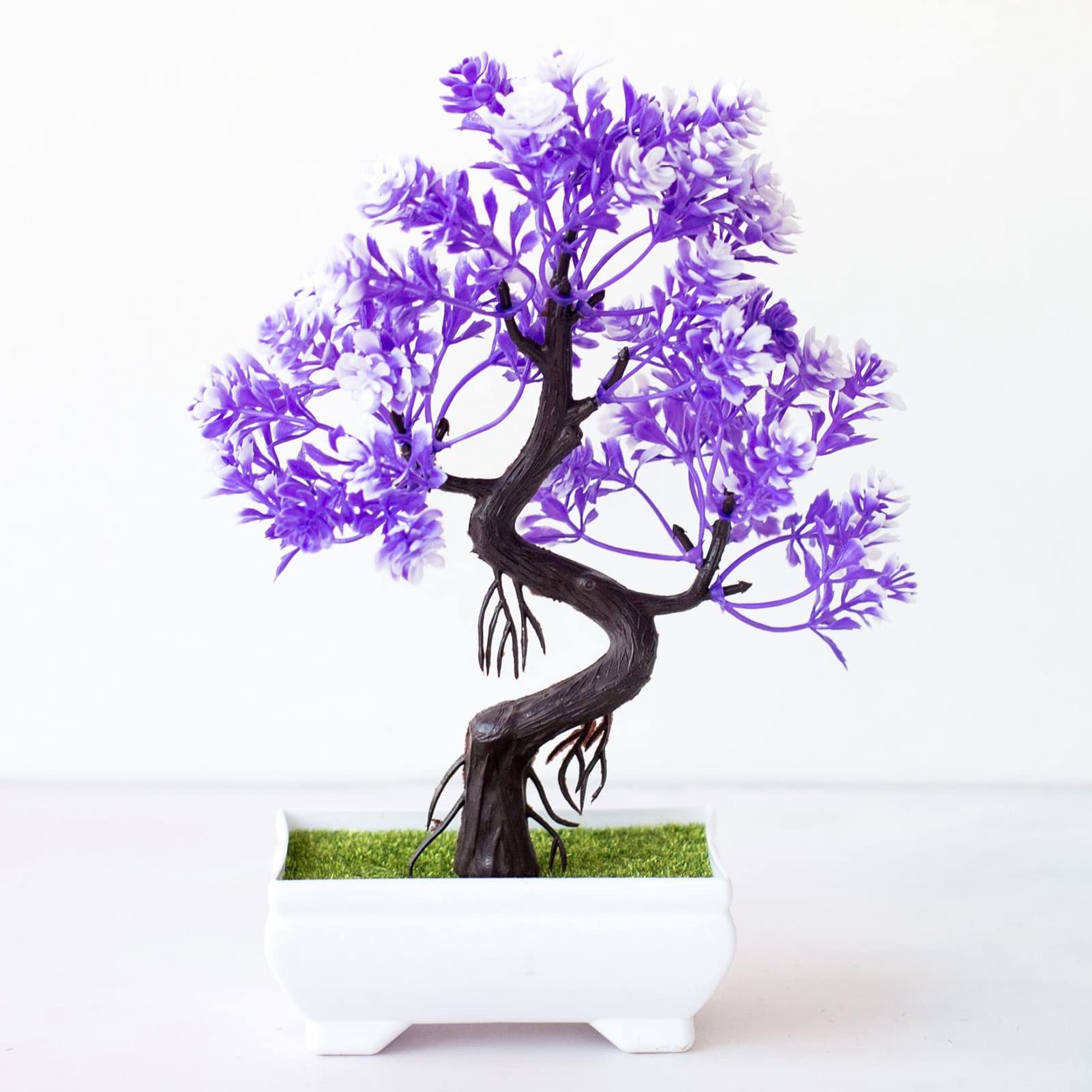 Fake Bonsai No-Watering DIY Weather-Resistant Desktop Fake Flower Bonsai Household Supplies Blue
