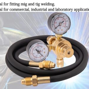 CGA580 Argon CO2 Regulators, Argon Gauges Gas Welding Regulator Compatible with Mig Tig Miller Lincoln Weld 0-4500PSI / 0-10BAR - CO2 Argon Regulator with 6.6Ft Hose