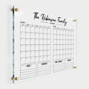 DOUBLE MONTH Calendar Two Month Wall Calendar -Personalized Calendar 2024 Two Month Planner Family Calendar 2024 Calendar w Marker