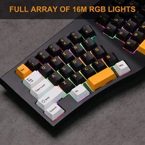 EPOMAKER Feker Alice Layout Gasket 68-Key Hot Swappable Bluetooth/2.4Ghz/ Type-C Wired/Wireless Gaming Keyboard, with 8000mAh Battery, NKRO, RGB Backlight, Dye-sub PBT Keycaps, for Win/Mac (Black)