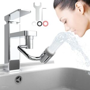 faucet extender, 1080° large-angle rotating faucet extender aerator, universal splash filter faucet aerator for bathroom & kitchen sink with 2 water outlet modes