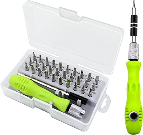 32 In 1 Small Screwdriver Set, Mini Magnetic Screwdriver Set – Contains 30 Bits Precision Repair Tool Kit, Torx Screwdriver Tool Sets for Eyeglass, Watch, Phones, Laptop, Computers, Toys