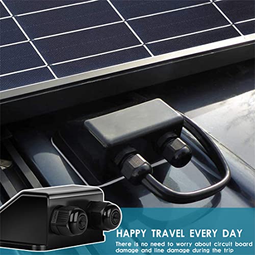 LAOJU Solar Cable Entry Gland Waterproof Cable Entry Housing Mount ABS Double Cable Gland Box Weather Resistant Roof Cable Entry Gland for Solar Panels of RV, Caravans, Marine and Boat