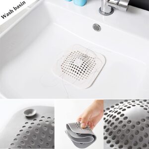 YEELEWO 5 Pack Shower Hair Drain Catcher, Durable Silicone Hair Stopper Shower Drain Covers, Silicone Hair Stopper with Suction Cup, Easy to Install and Clean Suit for Bathroom Bathtub and Kitchen