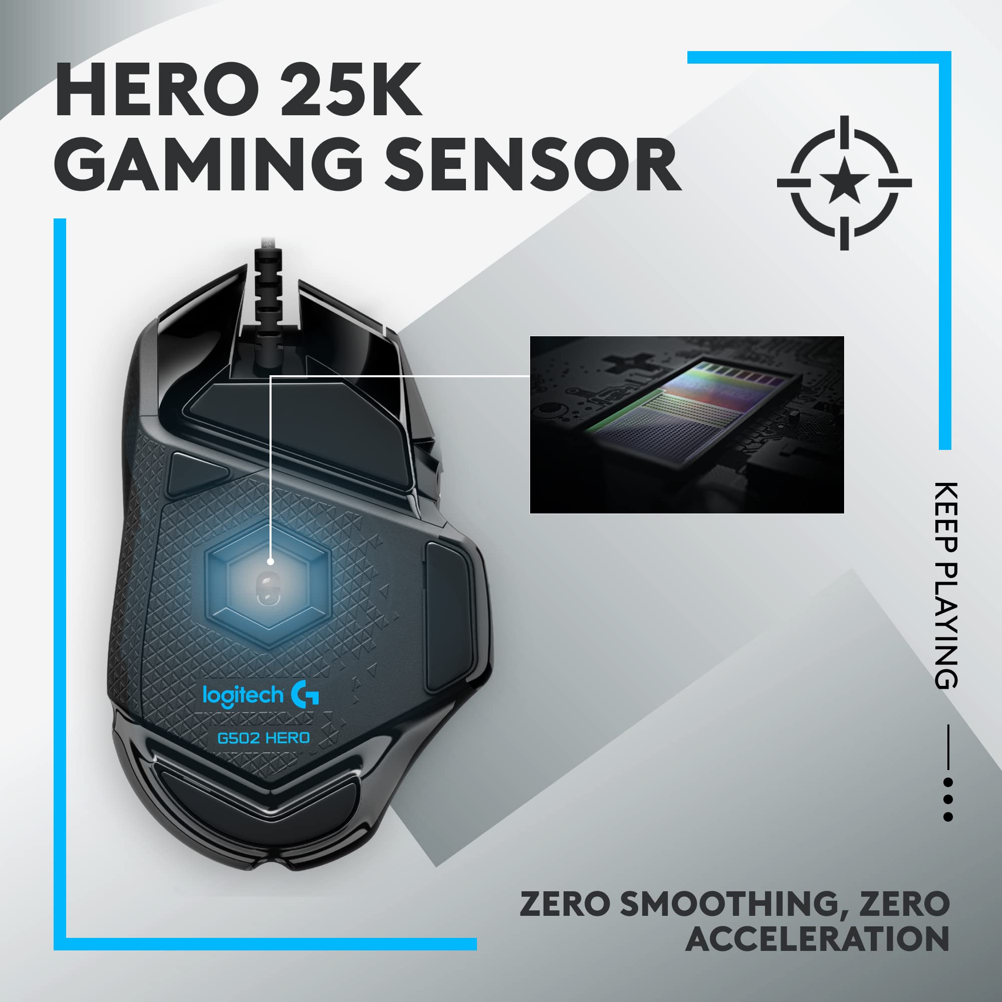 Logitech G413 SE Mechanical Gaming Keyboard and Logitech G502 HERO High Performance Gaming Mouse Bundle