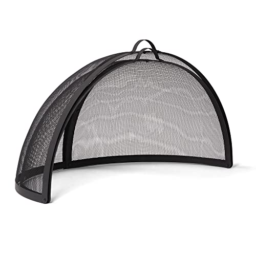 SUNCREAT Heavy-Duty Fire Pit Screen, Steel Mesh Round Spark Screen with Handle, 36 Inch