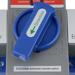 genmine Generator Transfer Switch, Mini Dual Power Automatic Transfer Switches Self Cast Conversion 110V, Generator Changeover Switch 50HZ/60HZ (2P 63A Blue)