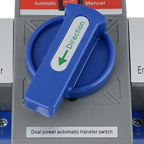 genmine Generator Transfer Switch, Mini Dual Power Automatic Transfer Switches Self Cast Conversion 110V, Generator Changeover Switch 50HZ/60HZ (2P 63A Blue)