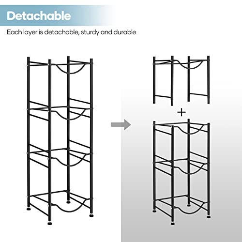 SEHERTIWY 5 Gallon Water Cooler Jug Rack, 4 Tier Detachable Water Bottle Storage Rack, Heavy Duty Water Bottle Organization for Home, Office