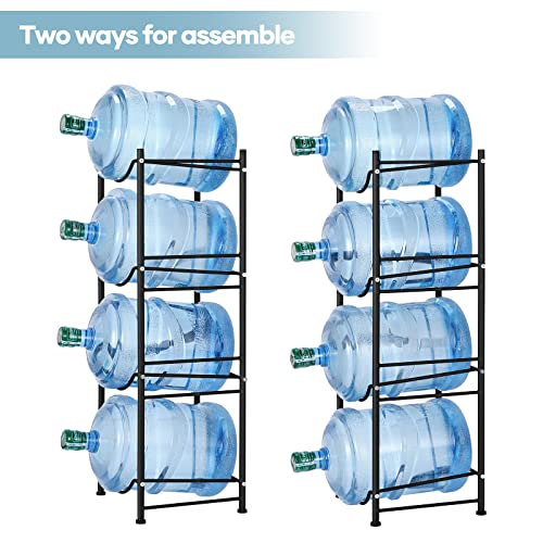 SEHERTIWY 5 Gallon Water Cooler Jug Rack, 4 Tier Detachable Water Bottle Storage Rack, Heavy Duty Water Bottle Organization for Home, Office