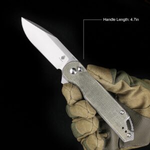 Kizer Assassin(XL) EDC Knife 154CM Steel, Micarta Handle Pocket Knife Flipper Opener Folding Knives V4549C1
