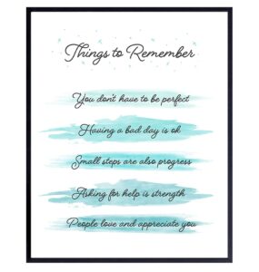 inspiration motivation wall art & decor - self-love empowerment personal growth motivational poster 8x10 - self-help affirmations decoration - positive quotes wall decor - encouragement gift for women