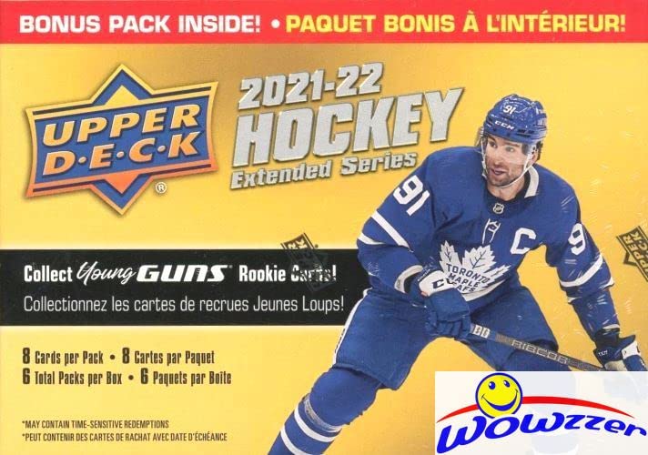 2021/22 Upper Deck EXTENDED SERIES Hockey EXCLUSIVE HUGE Factory Sealed Blaster Box with YOUNG GUN ROOKIE Card! Look for 50 New Young Gun Rookies & Exclusive Green Parallels! Brand New! WOWZZER!