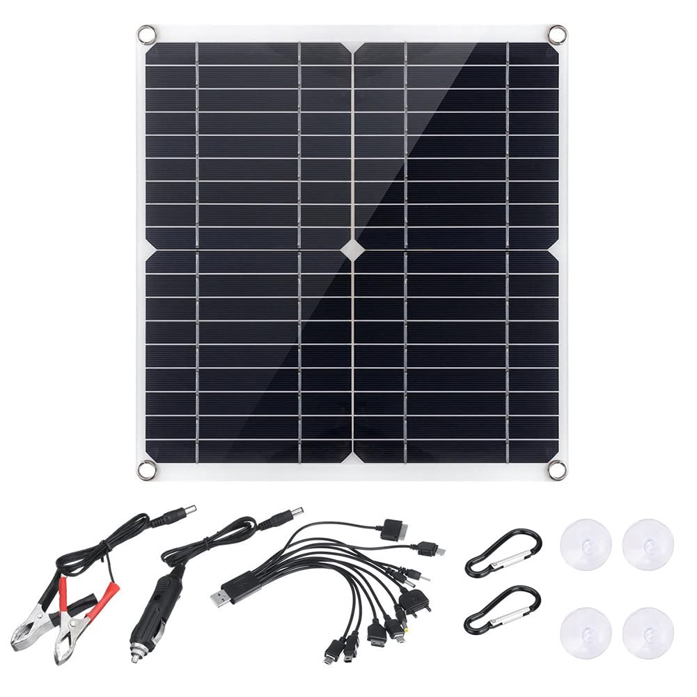 200 Watt Solar Panel Kit 12V, Dual 5V USB Outputs Solar Panel Controller Combo,with 100A Solar Charge Controller for Caravan Boat Home, Camping, Boat, Caravan, RV and Other Off Grid Applications