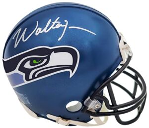 walter jones autographed seattle seahawks blue mini helmet mcs holo stock #203083 - autographed nfl mini helmets