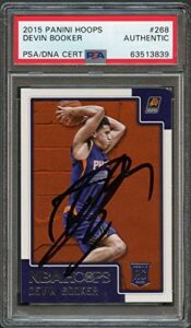 2015-16 nba hoops #268 devin booker auto signed card psa slabbed autographed rc - basketball slabbed autographed cards