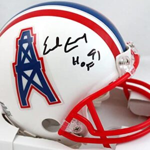 Earl Campbell Signed Houston Oilers 81-96 TB Mini Helmet W/HOF- JSA W *Black - Autographed NFL Mini Helmets