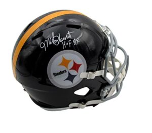 mel blount hof autographed full size speed replica football helmet steelers jsa - autographed nfl helmets