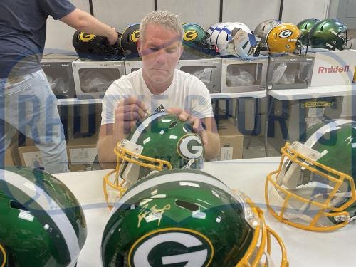 Brett Favre Signed Green Bay Packers Speed Full Size Flash NFL Helmet - Autographed NFL Helmets