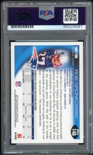 2010 Topps #148 Rob Gronkowski RC Rookie Patriots Blue PSA/DNA Auto GEM MINT 10 - Football Slabbed Autographed Rookie Cards