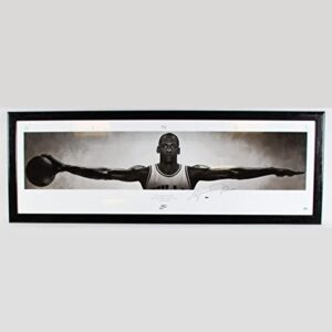 michael jordan signed poster wings display nike – coa bas & uda - autographed nba photos