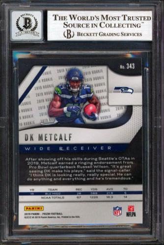 Seahawks DK Metcalf Signed 2019 Panini Prizm #343 RC Auto 10! BAS Slabbed - Football Slabbed Autographed Cards