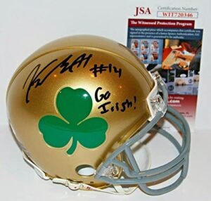 kyle hamilton signed (notre dame fighting irish) shamrock helmet jsa - autographed college helmets