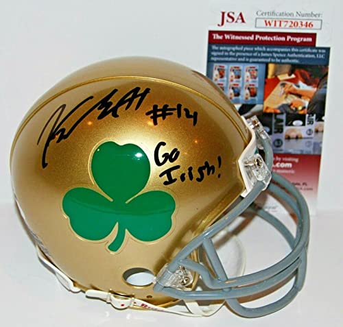 KYLE HAMILTON signed (NOTRE DAME FIGHTING IRISH) Shamrock helmet JSA - Autographed College Helmets