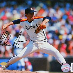 Nolan Ryan Autographed Astros 8x10 HM Pitching Horz Photo- AIV Hologram *Black - Autographed MLB Photos