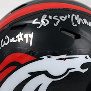 DeMarcus Ware Autographed Denver Broncos Speed Mini Helmet w/SB Champs-Beckett W Hologram Silver