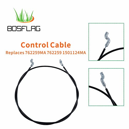 BOSFLAG 762259MA Auger Clutch Cable Replaces Murray 762259MA, 1501124MA, 762259, 1501124 for Murray 7524ES, 824ES, BL924R, HN421, MN421, PM40, PSB210, SN421, ST661BS 21" Single Stage Snowthrowers