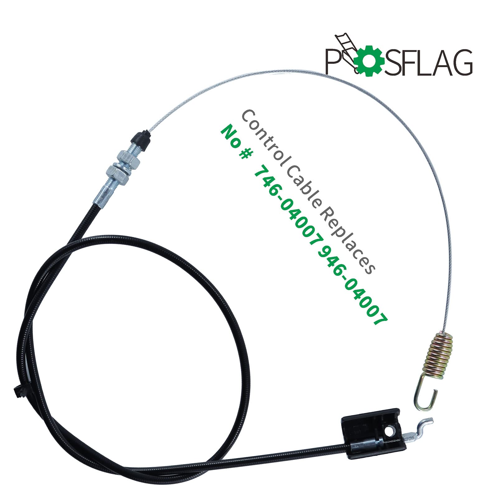 POSFLAG 946-04007 Auger Cable Replaces MTD 946-04007 Auger Cable, MTD 746-04007 Auger Cable, 946 04007, 746 04007, 94604007, 74604007 for MTD Troy-Bilt Yard Machines Husky Snowblowers