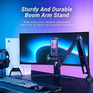 TONOR USB Microphone, Gaming RGB Microfono, PC Podcast Recording Cardioid Computer Mic Kit for Streamer, PS4/5 Gamer, Youtuber, Studio Condenser Laptop Mic with Adjustable Boom Arm Stand TC40 RGB