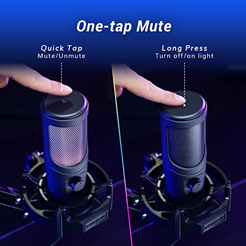TONOR USB Microphone, Gaming RGB Microfono, PC Podcast Recording Cardioid Computer Mic Kit for Streamer, PS4/5 Gamer, Youtuber, Studio Condenser Laptop Mic with Adjustable Boom Arm Stand TC40 RGB