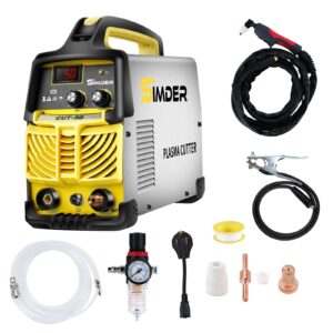 ssimder plasma cutter 50amp plasma cutter machine with dual voltage 110v/220v non-pilot arc 1/2 inch clean cut plasma cutting equipment with high frequency easy metal cutter lcd display igbt inverter