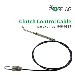 POSFLAG 2 Pack 946-0897 Auger Clutch Cable Replaces MTD 946-0897 Auger Clutch Cable, MTD 746-0897 Clutch Cable, 746-0897A 946 0897 746-0897A for Cub Cadet 926TE 826T 728TDE 726TDE Snow Throwers