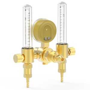 YESWELDER Dual Output Argon Regulator Flow Meter Mig Tig,0-4500PSI,CGA580 Inlet Connection