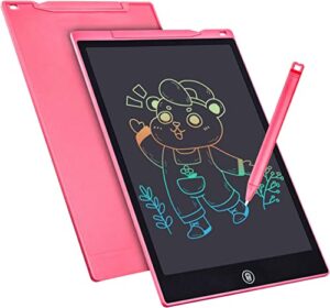 lcd writing tablet, electronic digital writing &colorful screen doodle board, kimystam 12-inch handwriting paper drawing tablet gift for kids and adults at home,school and office